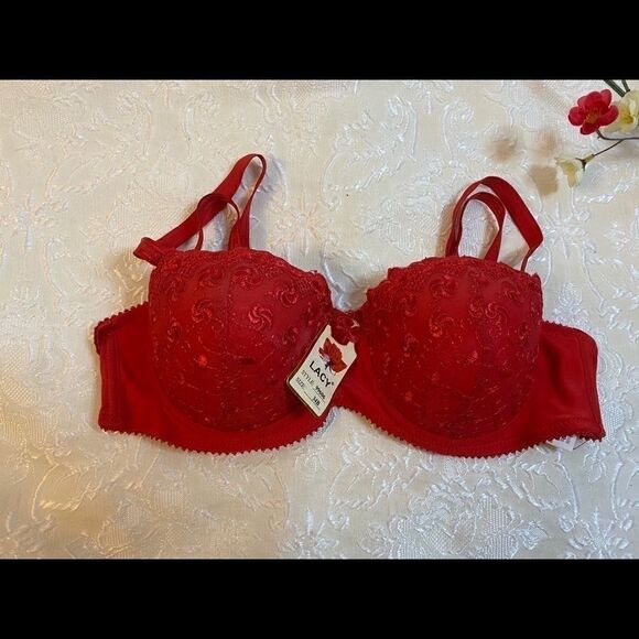 🥀Lacy full cup lace push up Bra Size 34:B - Picture 8 of 9